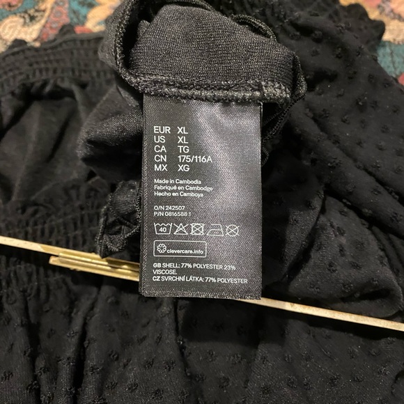 🤡BOGO🤡 DIVIDED by H&M Retro Peasant Top in Black - Womens XL - Picture 6 of 7